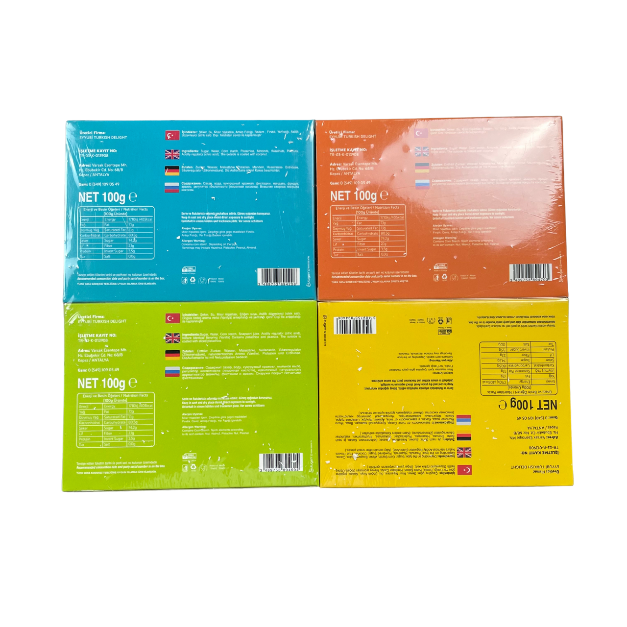 Turkish Halva Assortment – 4 Pack Multi-Flavor (400g)