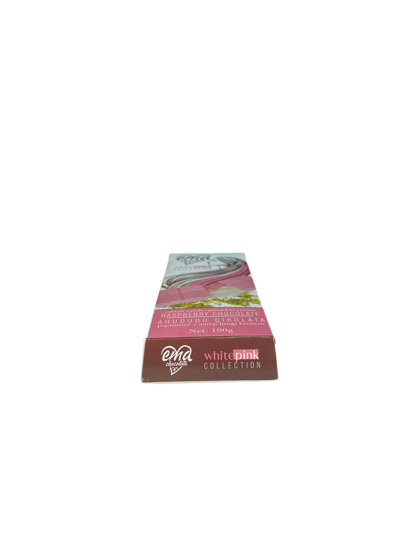 Ema Raspberry Chocolate Bar | Cotton Candy & Pistachio Cream (100g)