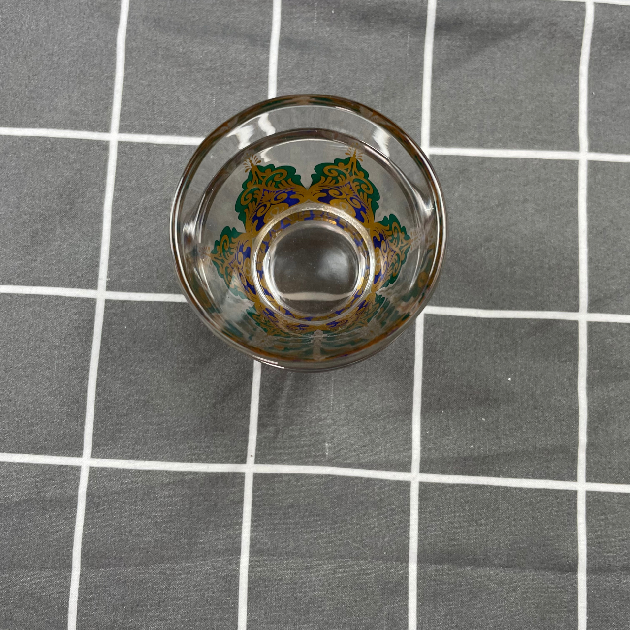 Turkish Chai Glass Cups Set of 2 – Green & Gold Tea Glasses