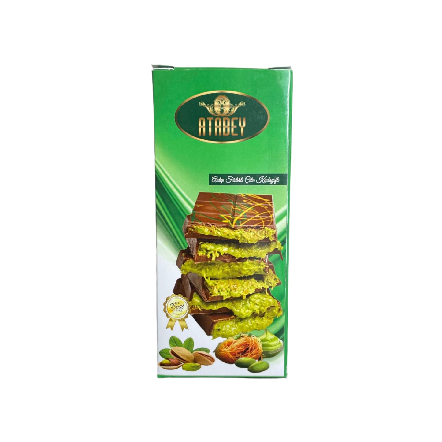 Large Dubai Chocolate Bar – Milk Chocolate & Pistachio (By Atabey)