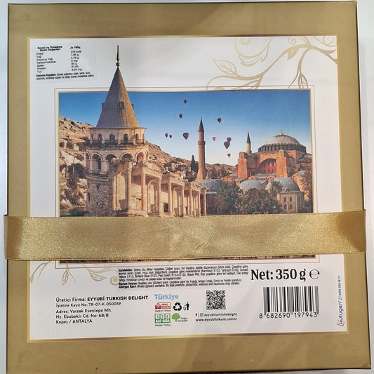 Eyyubi Deluxe Turkish Delight Gift Box – Rose & Coconut | Coconut, Rose | (450g)