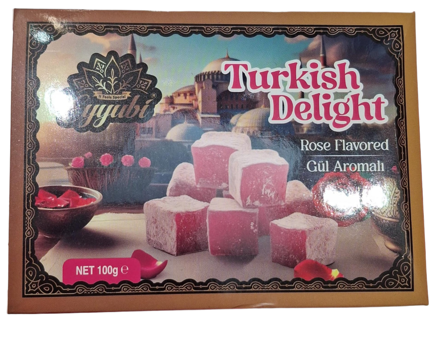 Eyyubi Turkish Delight Gift Pack – 4 Flavors | Rose | (450g)