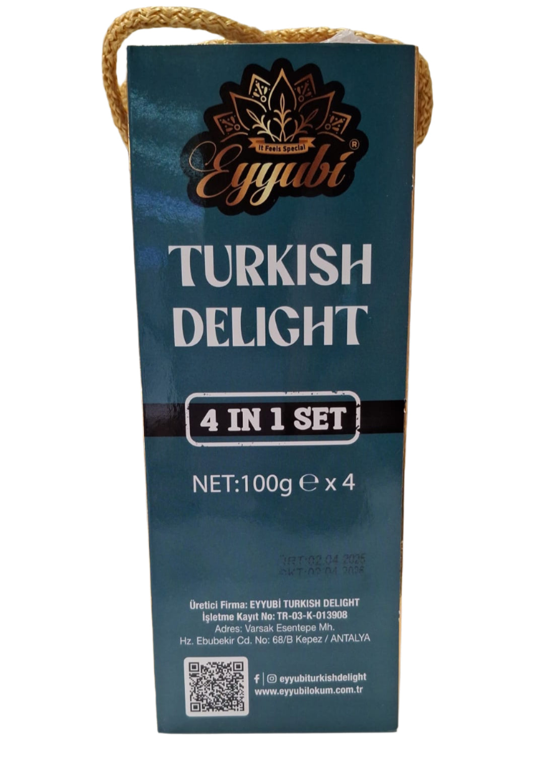 Eyyubi Turkish Delight Gift Pack – 4 Flavors | Rose | (450g)