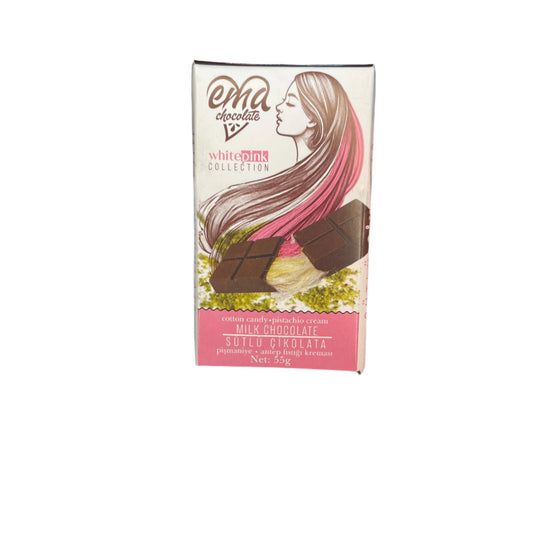 Ema Chocolate Milk Bar – Cotton Candy & Pistachio Cream | Chocolate | (55g)