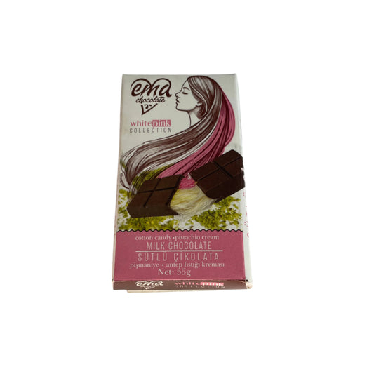 Ema Chocolate Milk Bar – Cotton Candy & Pistachio Cream | Chocolate | (55g)