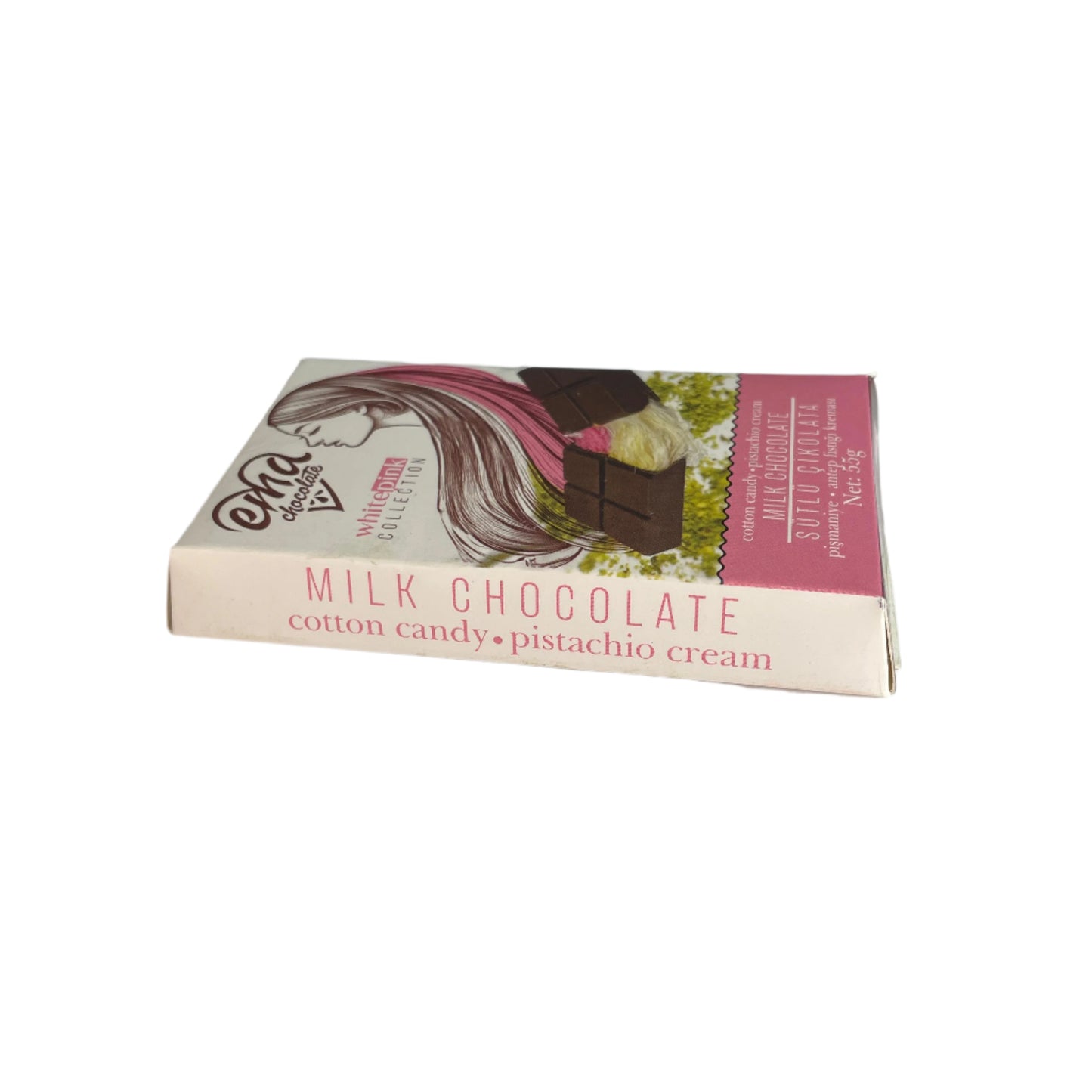 Ema Chocolate Milk Bar – Cotton Candy & Pistachio Cream | Chocolate | (55g)