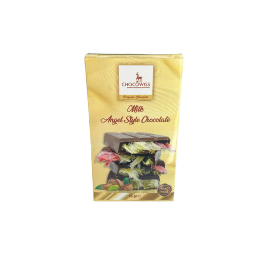 Milk Angel Style Chocolate Bar | Pistachio Cotton Candy Filling (65g)