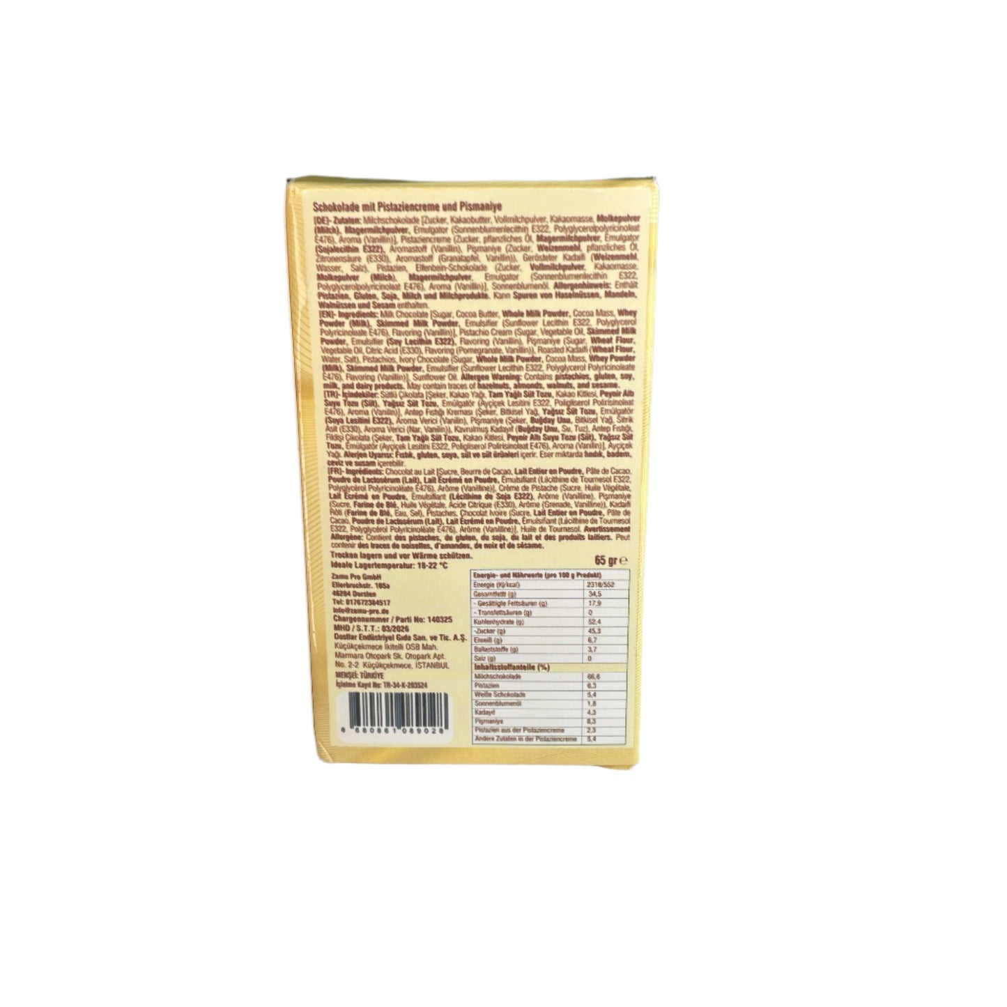 Milk Angel Style Chocolate Bar | Pistachio Cotton Candy Filling (65g)