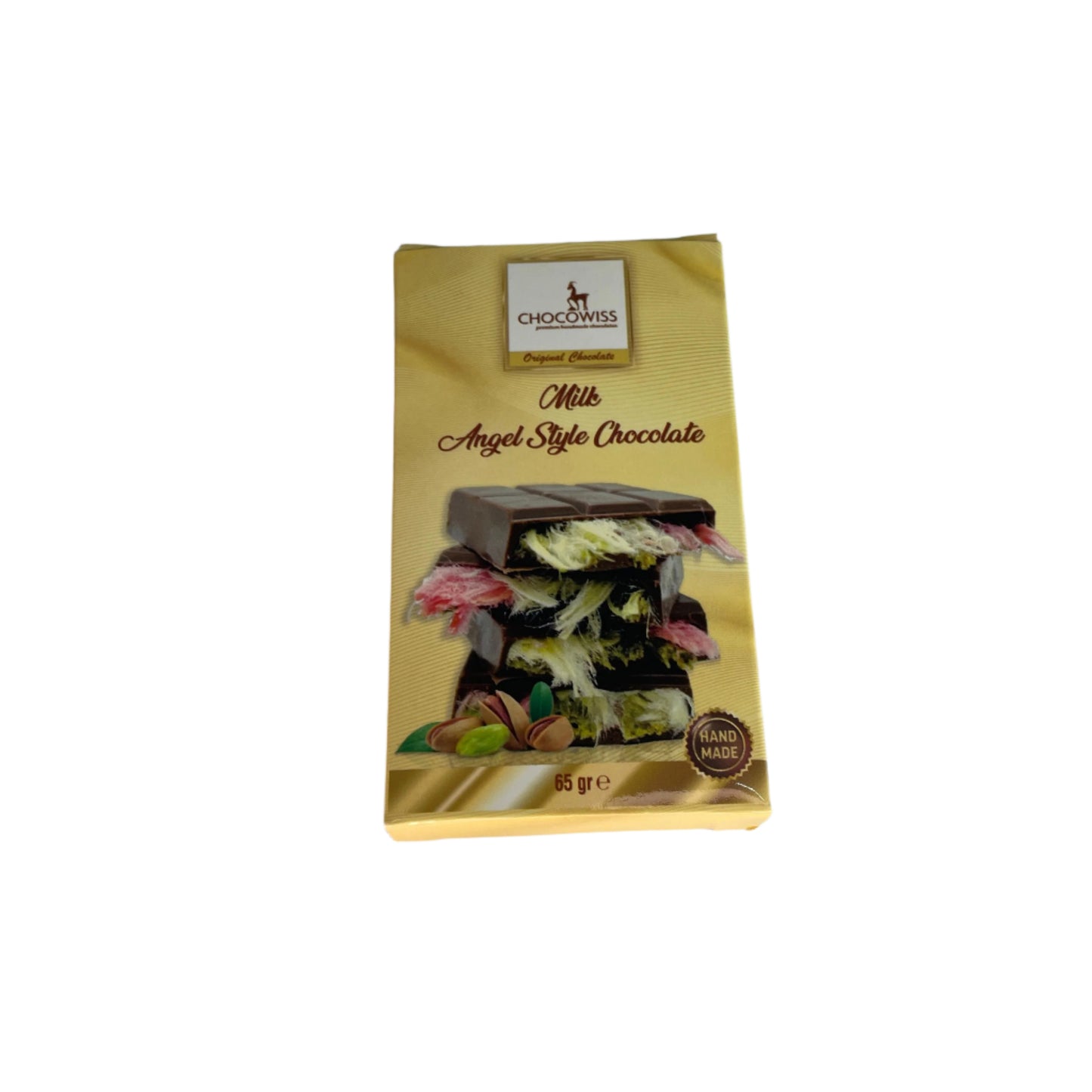 Milk Angel Style Chocolate Bar | Pistachio Cotton Candy Filling (65g)
