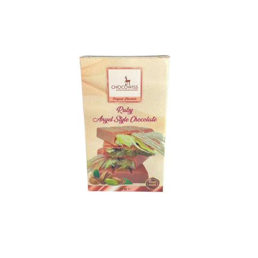 Ruby Angel Style Chocolate Bar | Pistachio Cotton Candy Filling (65g)