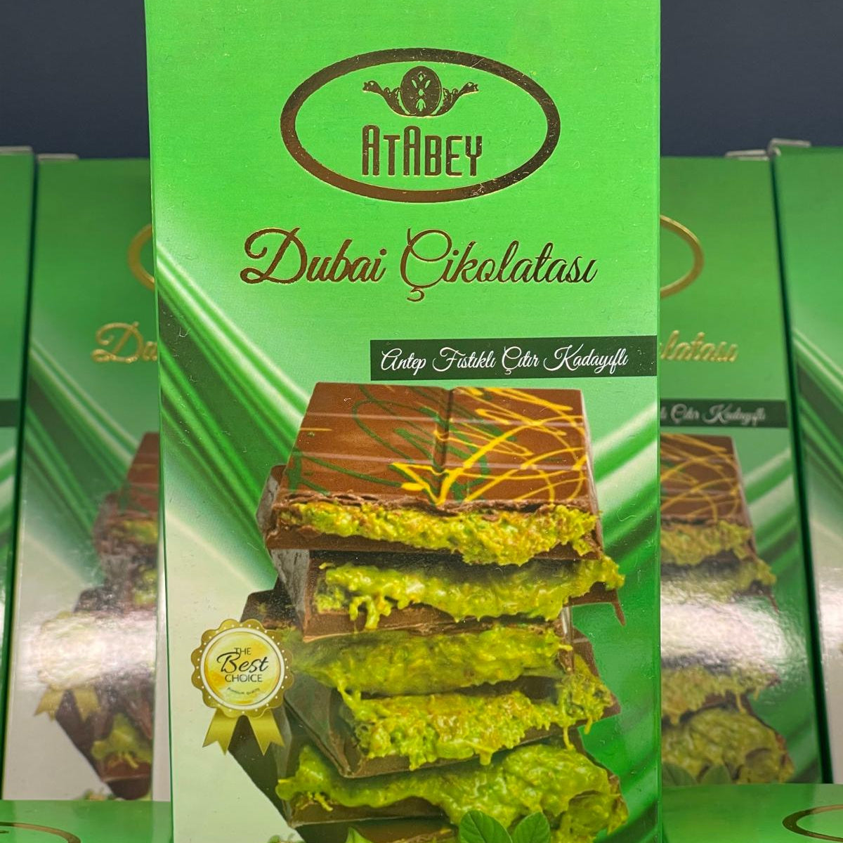 Large Dubai Chocolate Bar – Milk Chocolate & Pistachio (By Atabey)