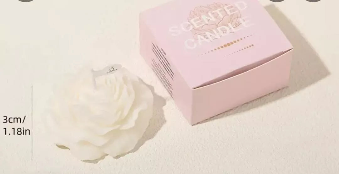 White Rose Shaped Scented Candle