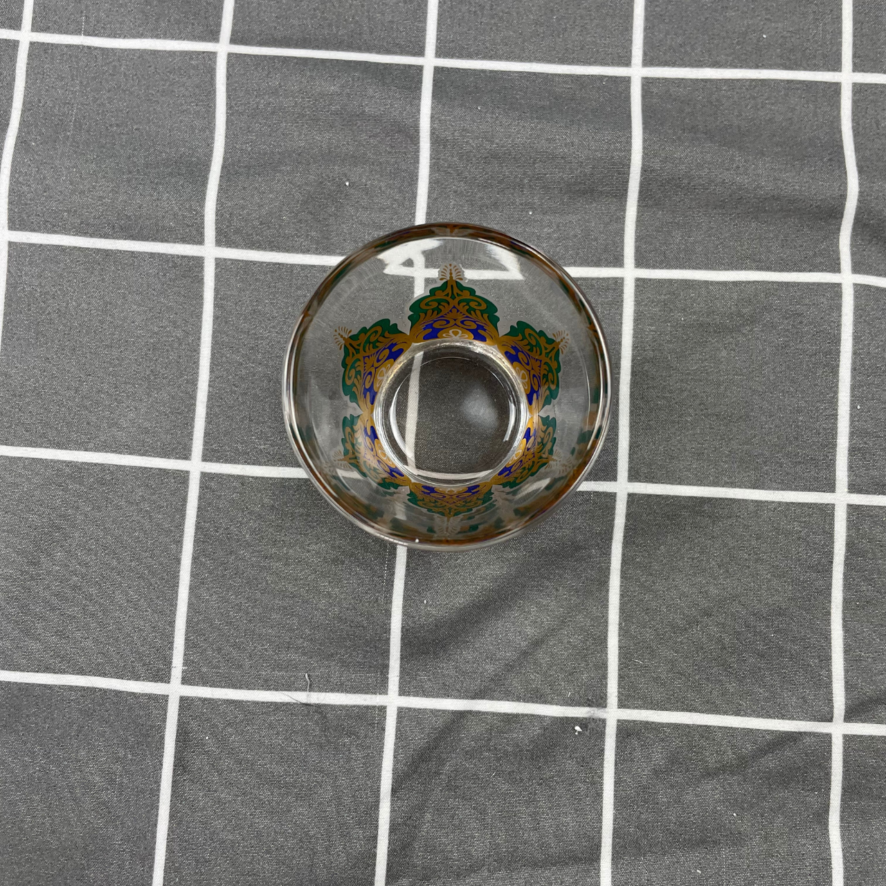 Turkish Chai Glass Cups Set of 2 – Green & Gold Tea Glasses