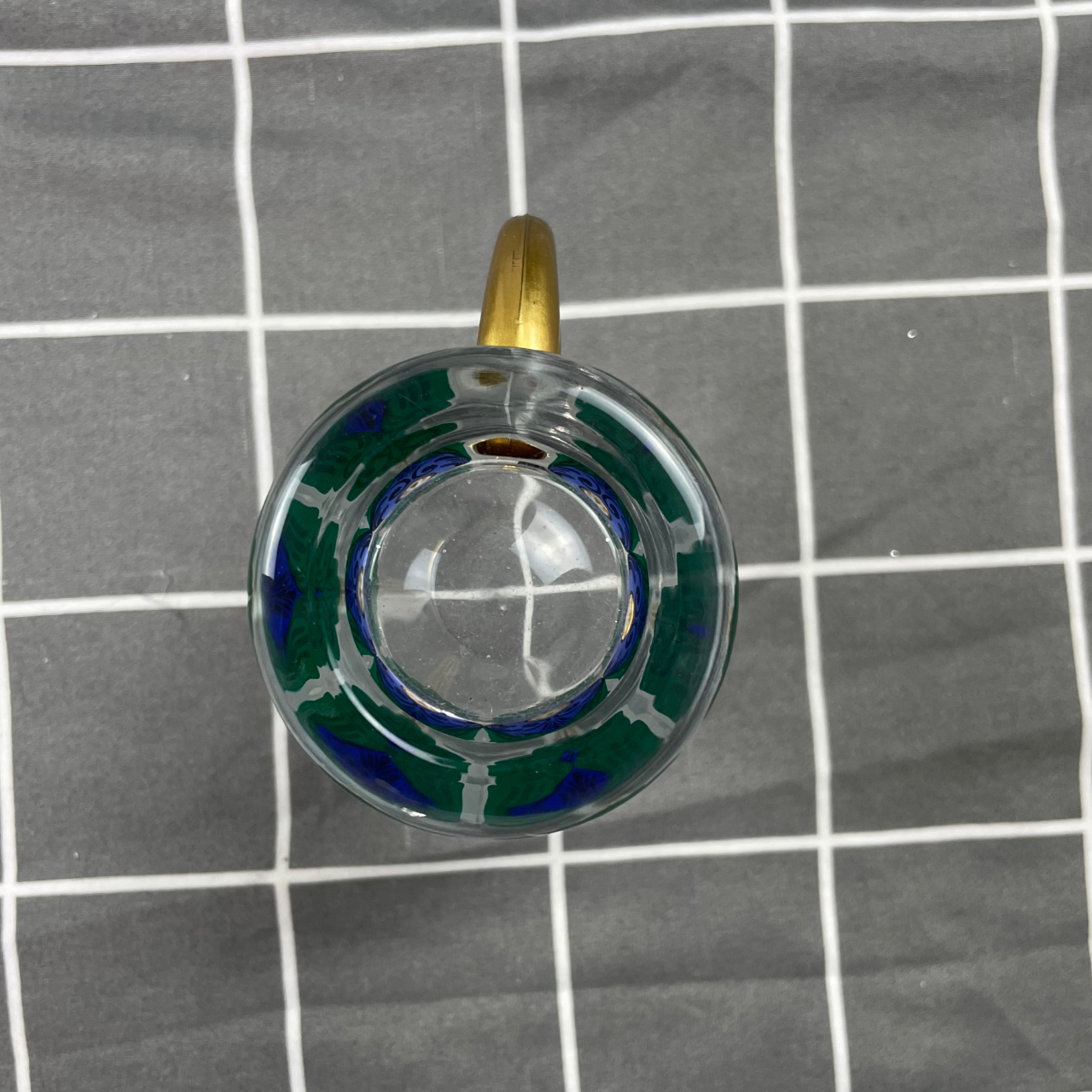 Turkish Chai Cups – Green & Gold Glass Set of 3