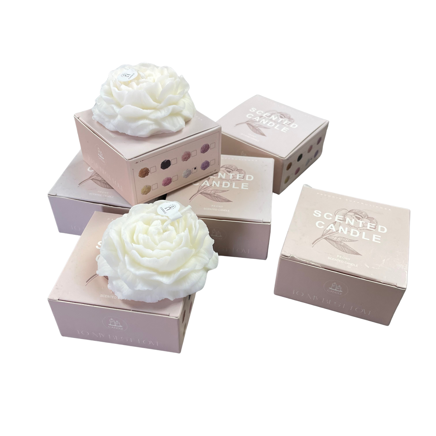 White Rose Shaped Scented Candle