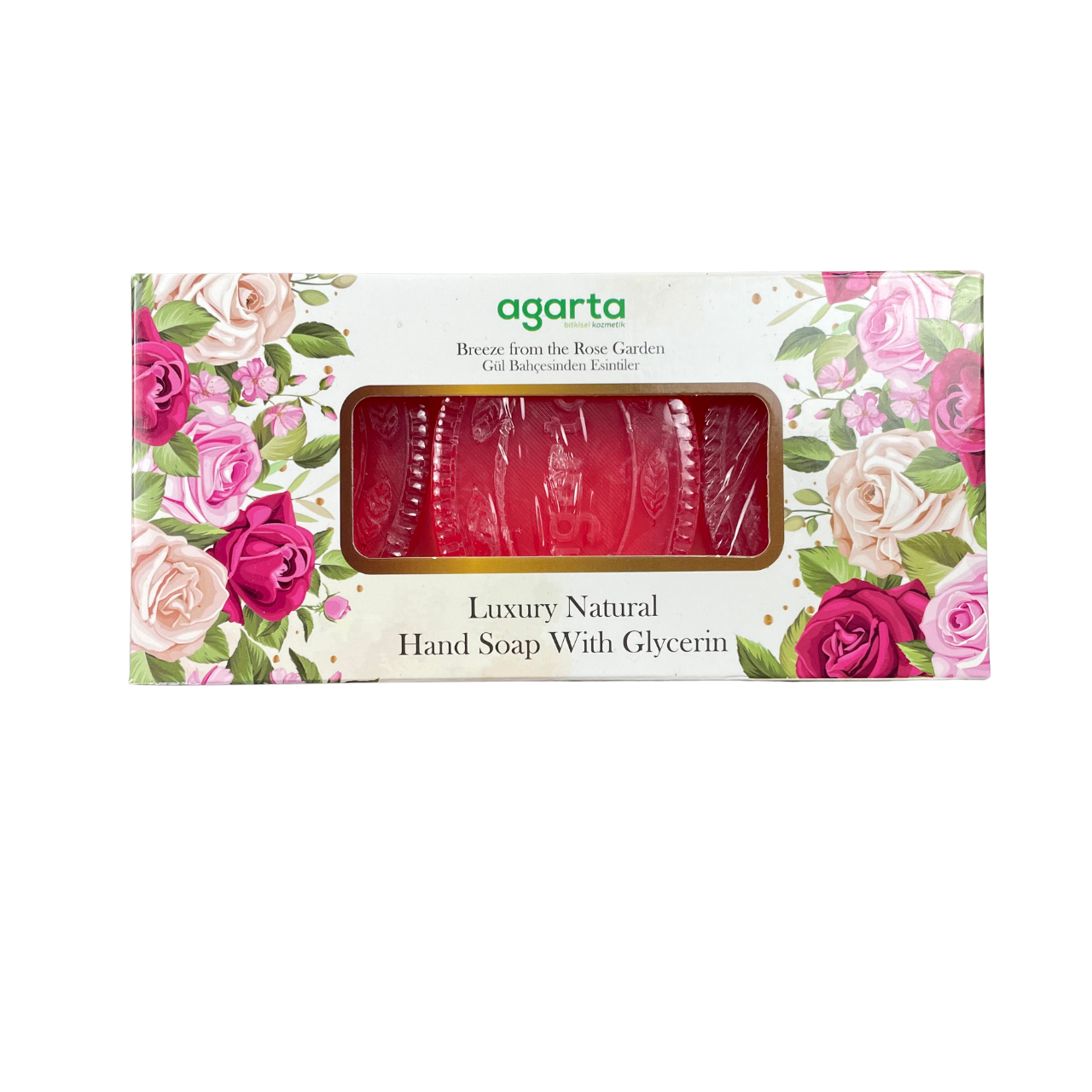 Agarta Rose Garden Luxury Glycerin Soap Set (3 × 100g)