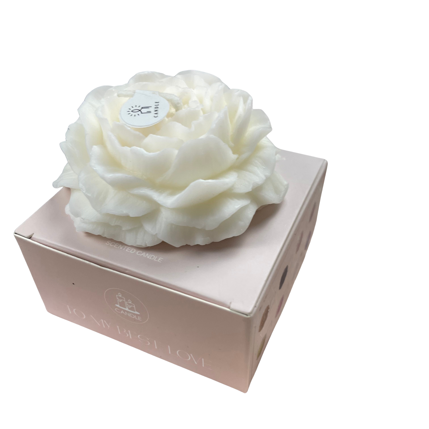 White Rose Shaped Scented Candle