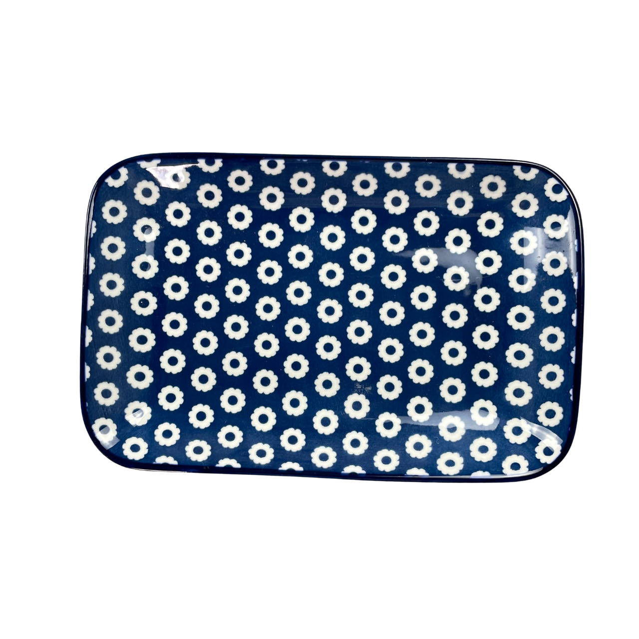 Mavi Turkish Ceramic Dish – Blue Floral Rectangular Tray