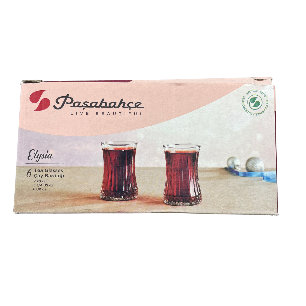 Paşabahçe Elysia Turkish Tea Glass Set – 6 Pieces