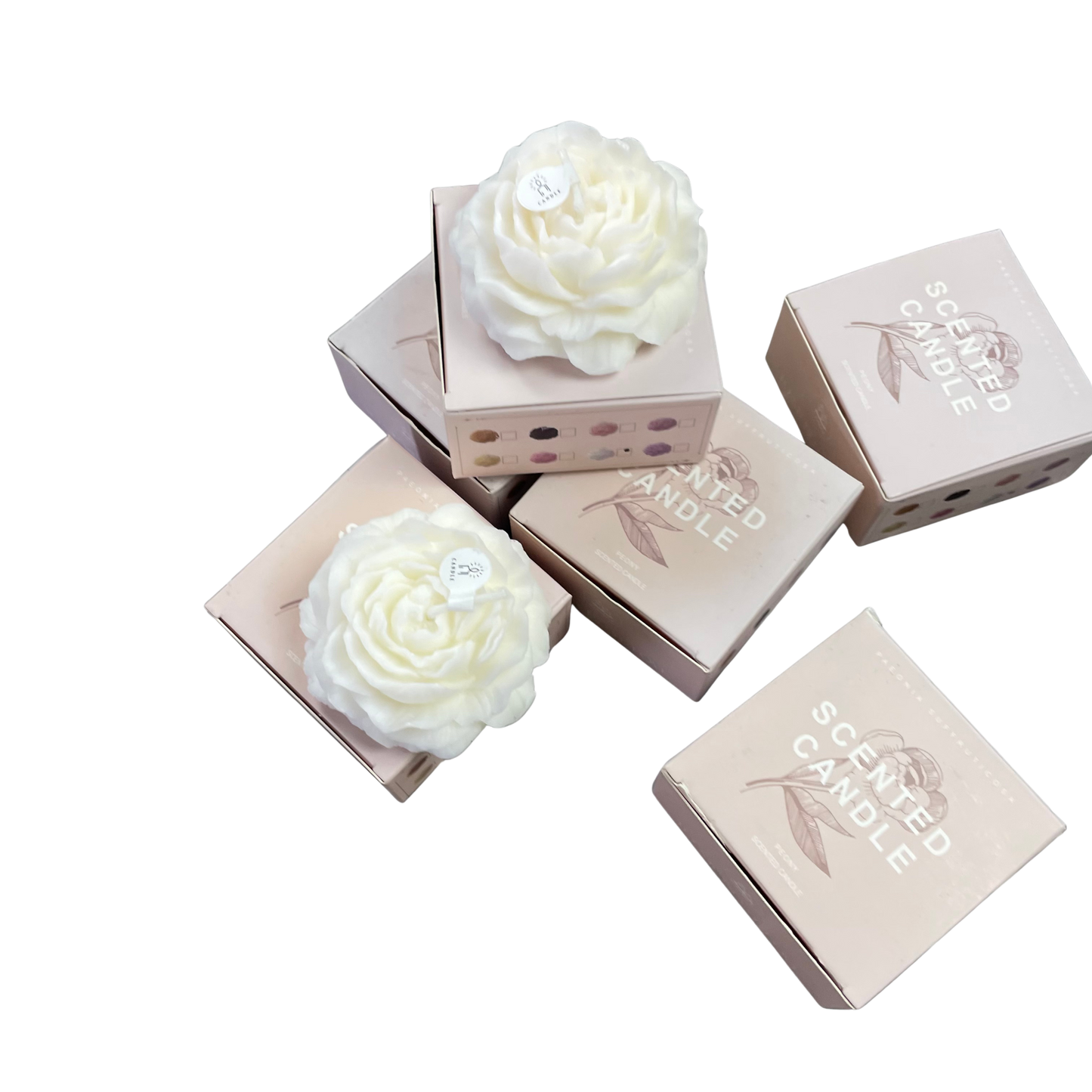 White Rose Shaped Scented Candle