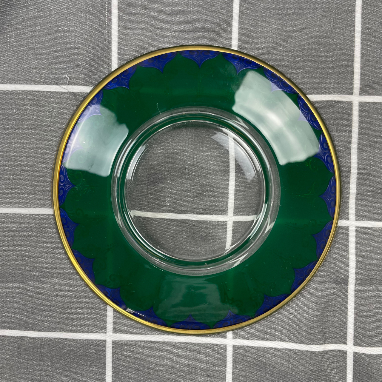 Turkish Chai Cups – Green & Gold Glass Set of 3