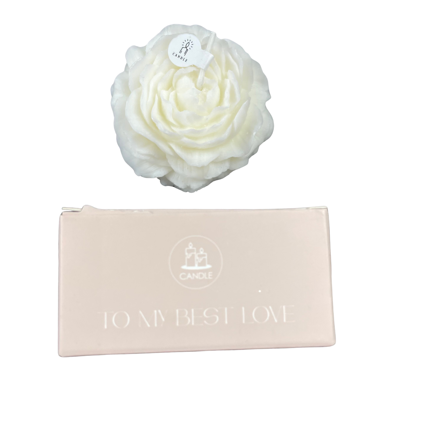 White Rose Shaped Scented Candle