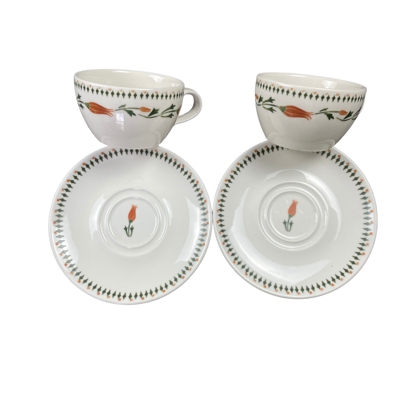 Amalfi Limoncello Tea Set | 2 Glasses & Porcelain Saucers