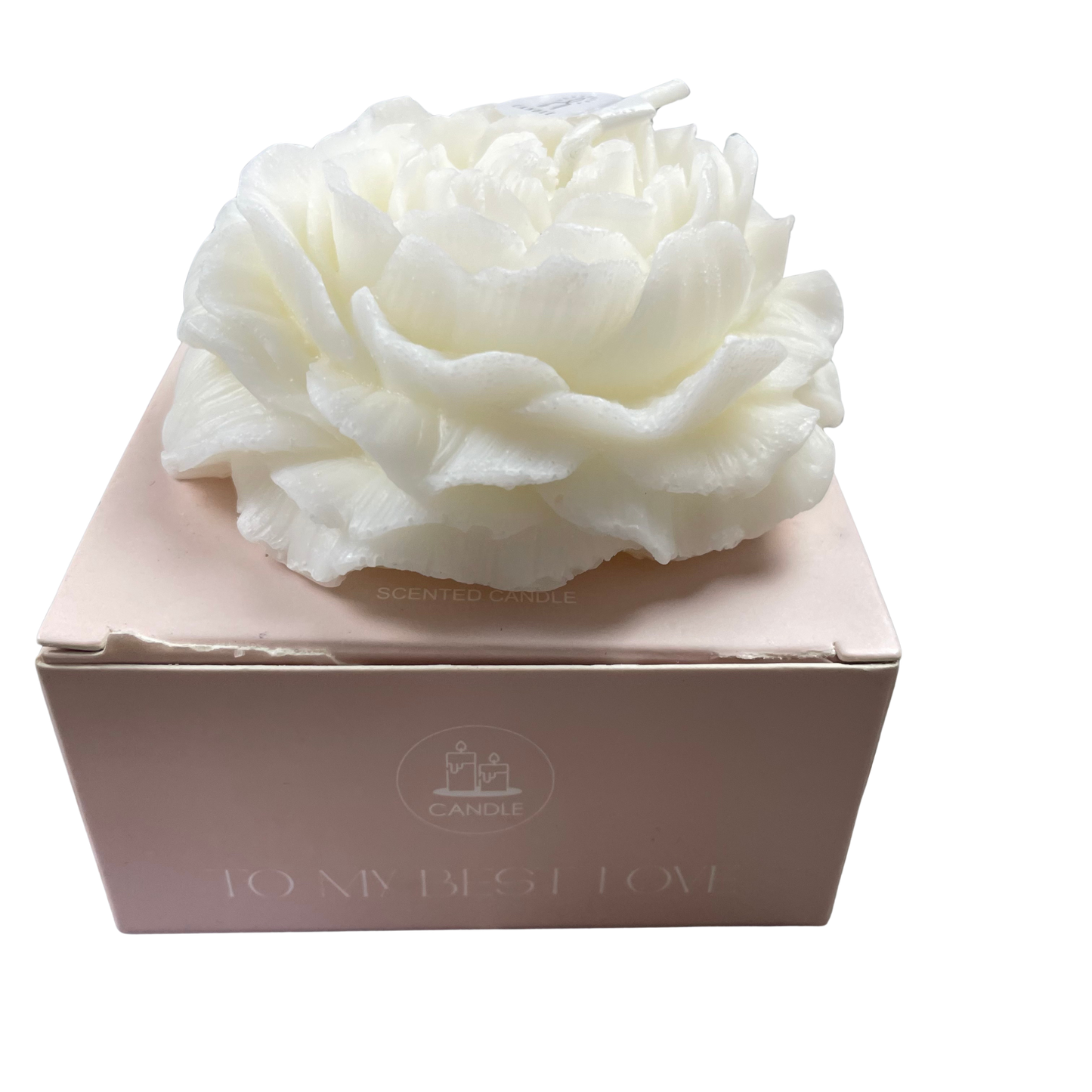 White Rose Shaped Scented Candle