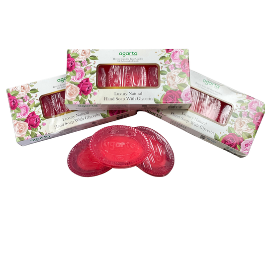 Agarta Rose Garden Luxury Glycerin Soap Set (3 × 100g)