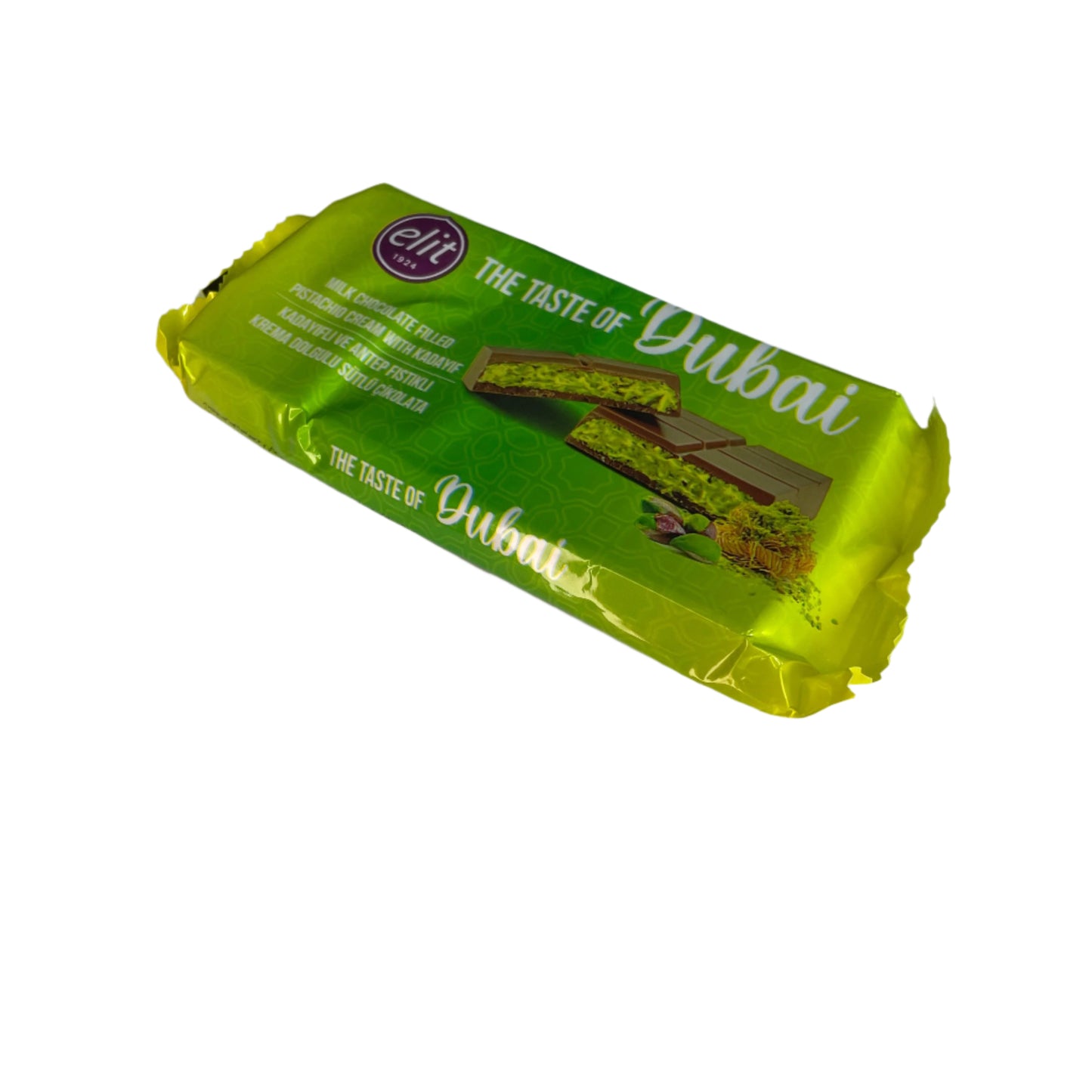 Elit Dubai Chocolate Bar | Milk Chocolate with Pistachio Cream & Kadayıf (90g)